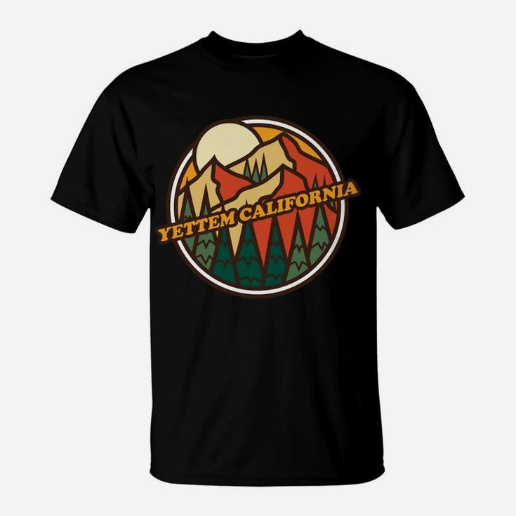 Vintage Yettem, California Mountain Hiking Souvenir Print T-Shirt