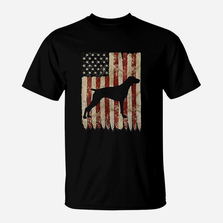 Vizsla Usa Flag Patriotic Dog T-Shirt