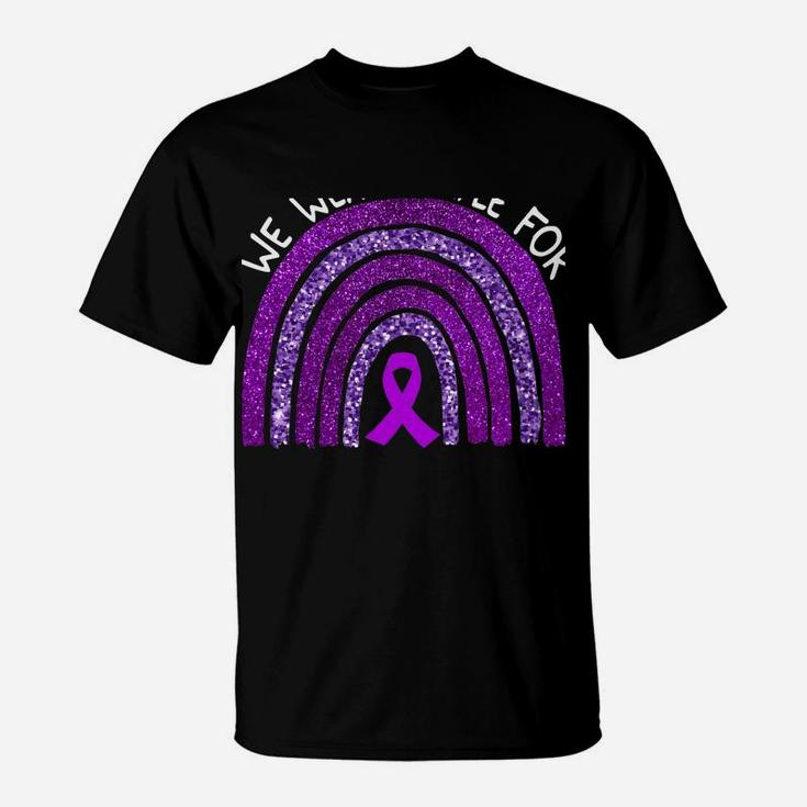 We Wear Purple For Ulcerative Colitis Awareness Rainbow T-Shirt
