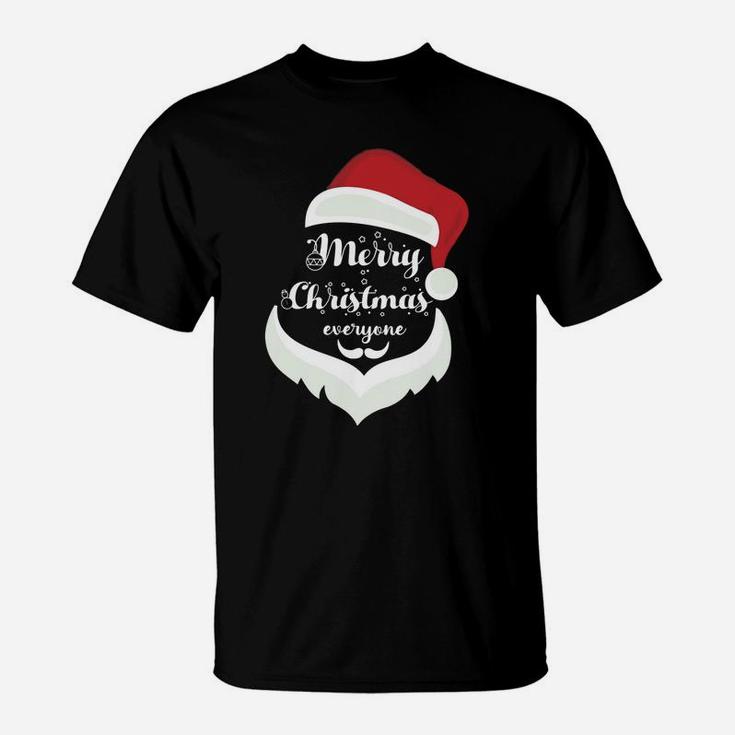 Weihnachtsmann Bart & Mütze Herren T-Shirt, Festliches Merry Christmas Design