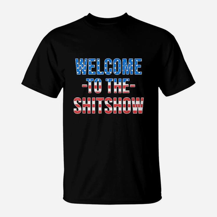 Welcome To The Show Usa Flag Funny 4Th Of July Drinking T-Shirt