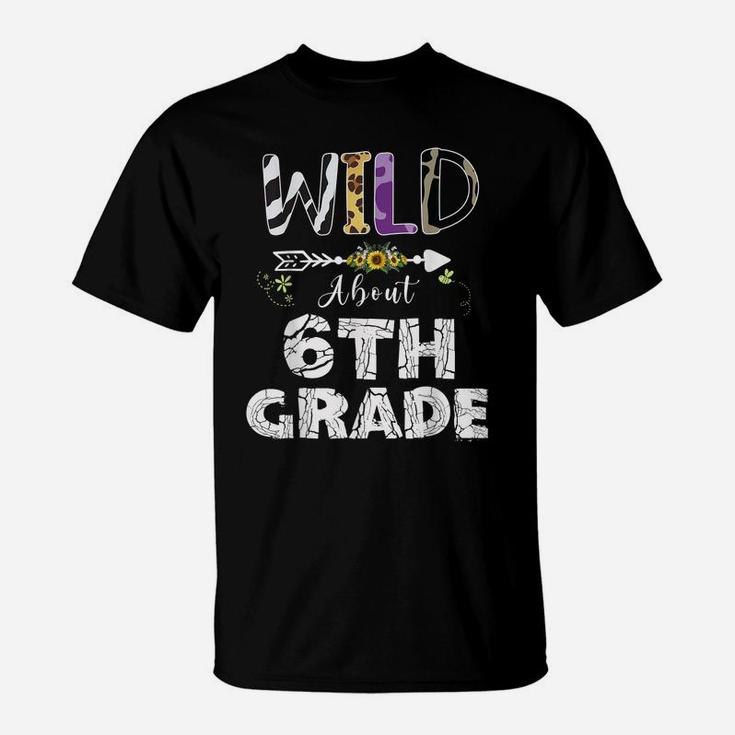Wild About 6Th Grade Flower Leopard Print Teacher Student T-Shirt