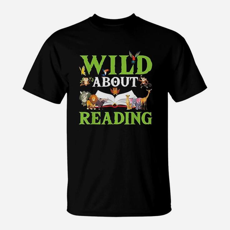 Wild About Reading Animals Books Reader T-Shirt