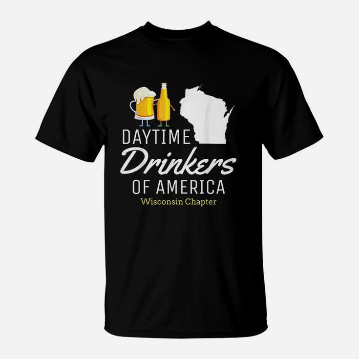 Wisconsin Day Drinking Funny Beer Drinking Gift T-Shirt