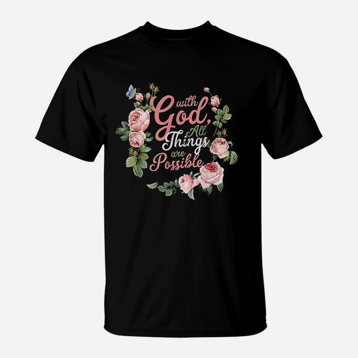 With God All Things Are Possible Prayer T-Shirt