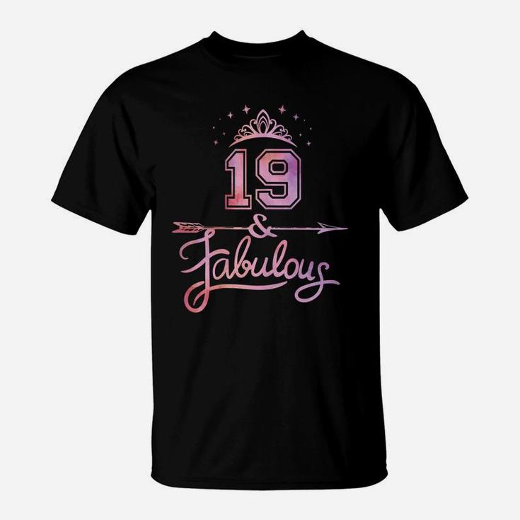 Women 19 Years Old And Fabulous Happy 19Th Birthday T-Shirt