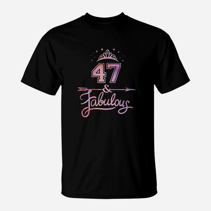 Women 47 Years Old And Fabulous Happy 47Th Birthday T-Shirt