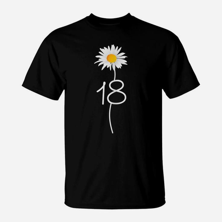 Womens 18Th Birthday - 18 Years Old Daisy Flower T-Shirt
