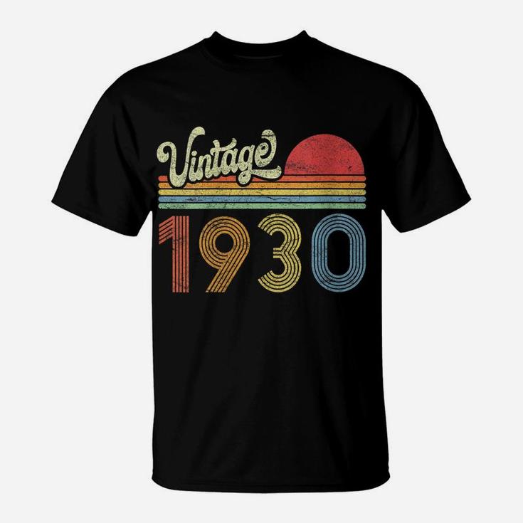 Womens 1930 Birthday Gift Vintage Born Made 1930 Retro Sunset T-Shirt