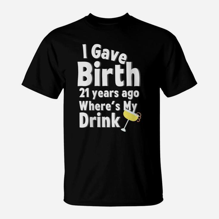Womens 21St Birthday Gift For Her Featuring A Cute Margarita Drink T-Shirt