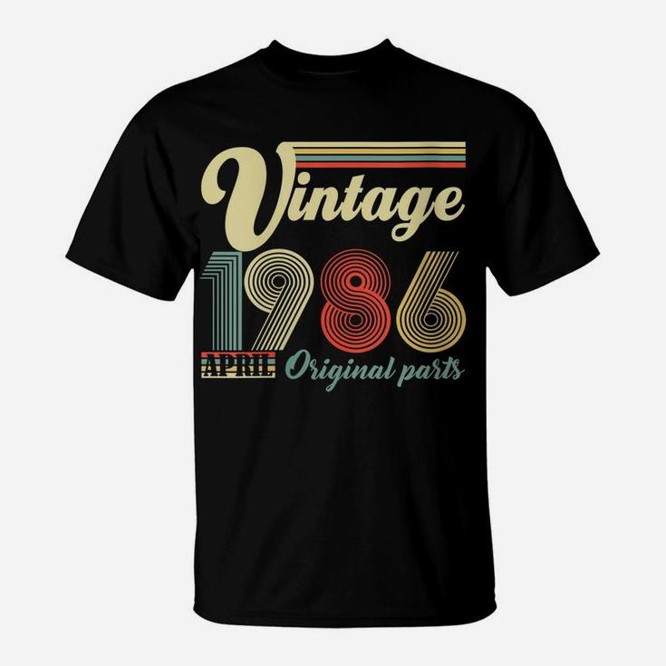 Womens 35 Years Old - Made In April 1986 - Vintage 35Th Birthday T-Shirt
