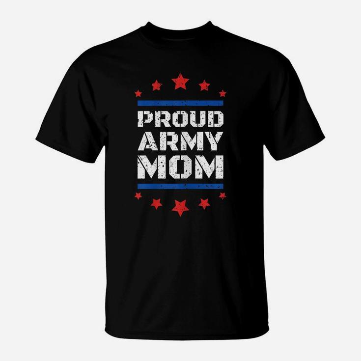 Womens 4Th July Clothing - Proud Army Mom Us Patriot T-Shirt