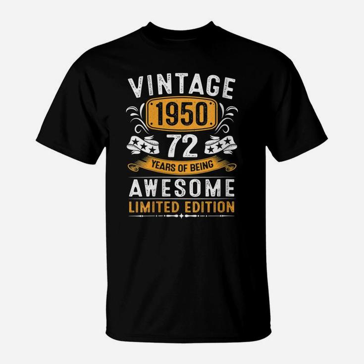 Womens 72 Year Old Vintage 1950 Made In 1950 72Nd Birthday Gifts T-Shirt