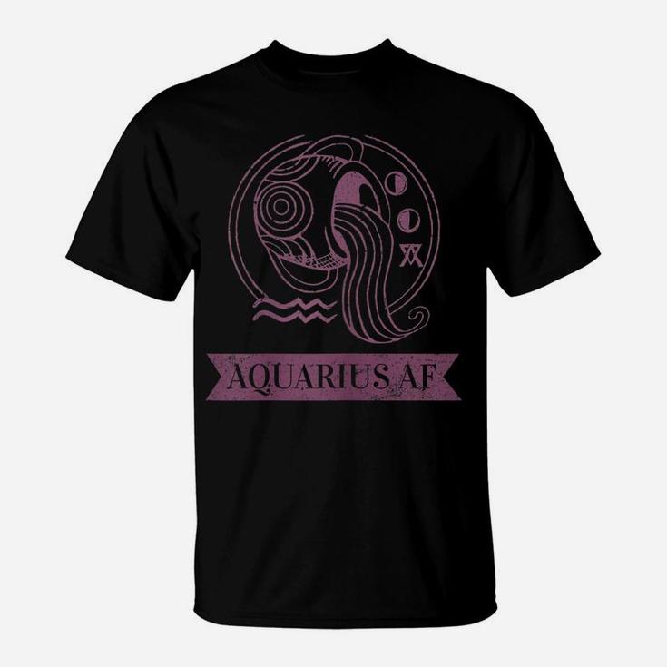 Womens Aquarius Zodiac January And February Birthday Gift T-Shirt