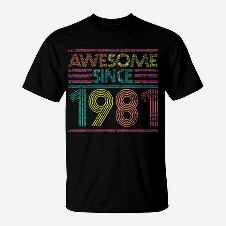 Womens Awesome Since 1981 40Th Birthday Gifts 40 Years Old T-Shirt
