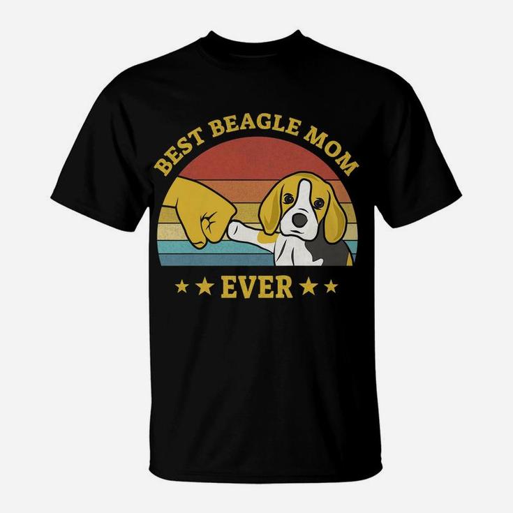 Womens Best Beagle Mom Ever Proud Vintage Beagle Gifts Puppy Lover T-Shirt