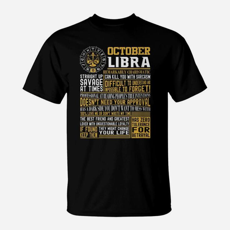 Womens Best Born In October Libra Zodiac SignShirts Men, Women T-Shirt