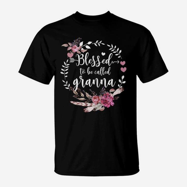 Womens Blessed To Be Called Granna Shirt Thankful Blessed Granna T-Shirt