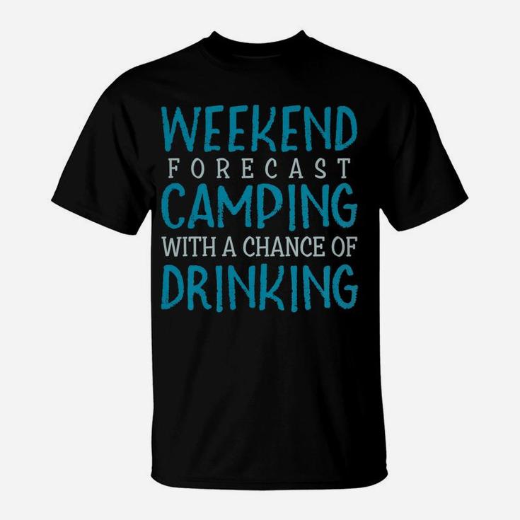 Womens Camping T-Shirts For Women Funny Mom Gift Weekend Forecast T-Shirt