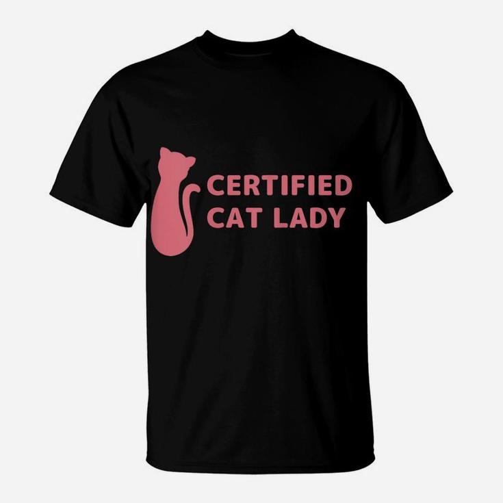 Womens Certified Cat Lady Gifts Spy Cat Pet Lovers Cat Mom Funny T-Shirt