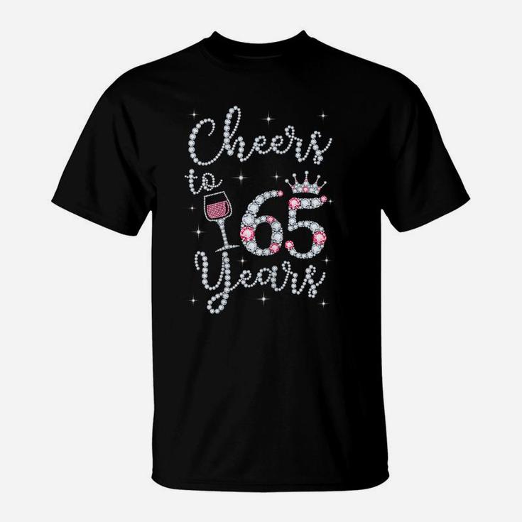 Womens Cheers To 65 Years 1954 65Th Birthday Gift Tee For Womens T-Shirt