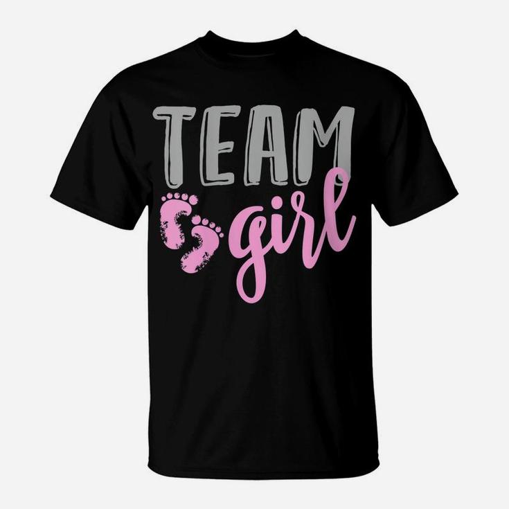 Womens Cute Team Girl Gender Reveal Baby Shower T-Shirt