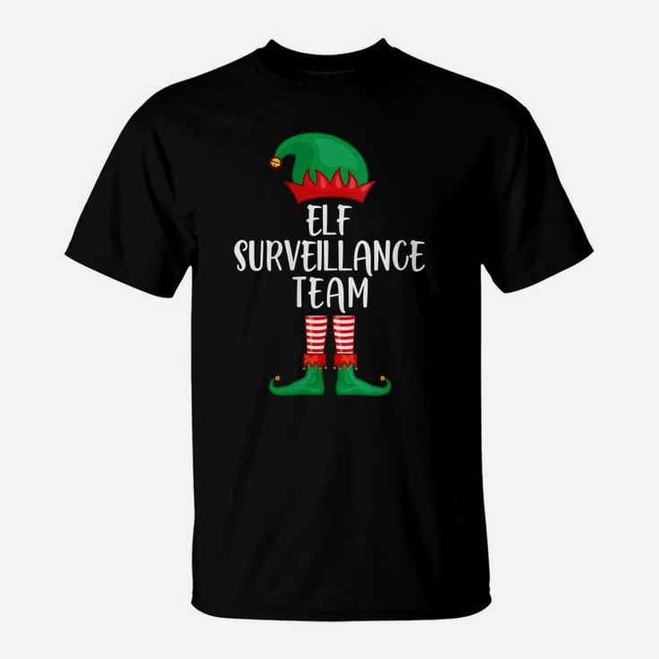 Womens Elf Surveillance Team Christmas Party Matching Family Group T-Shirt