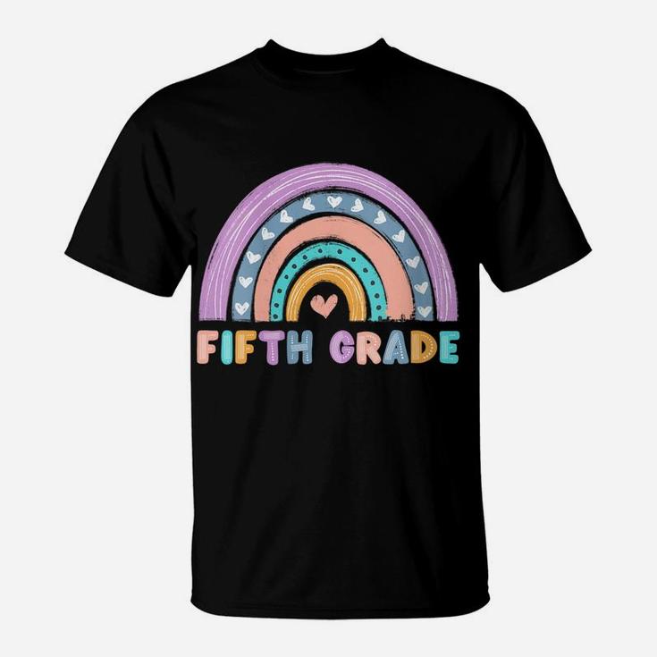 Womens Fifth Grade Boho Rainbow Funny Hello 5Th Grade School Team T-Shirt