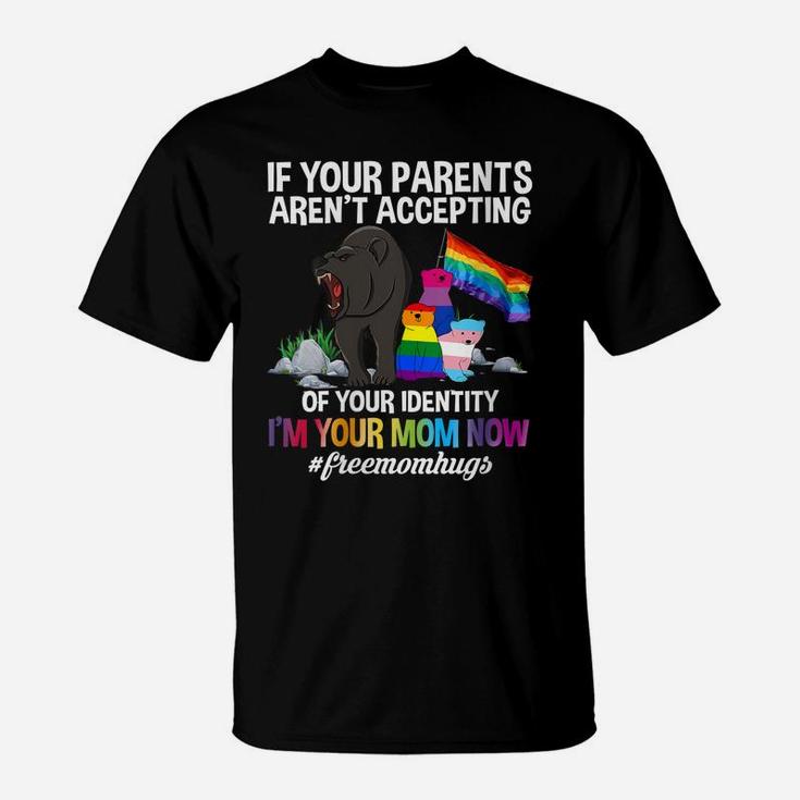 Womens Free Mom Hugs Proud Mama Bear Lgbt Gay Pride Lgbtq Parade T-Shirt