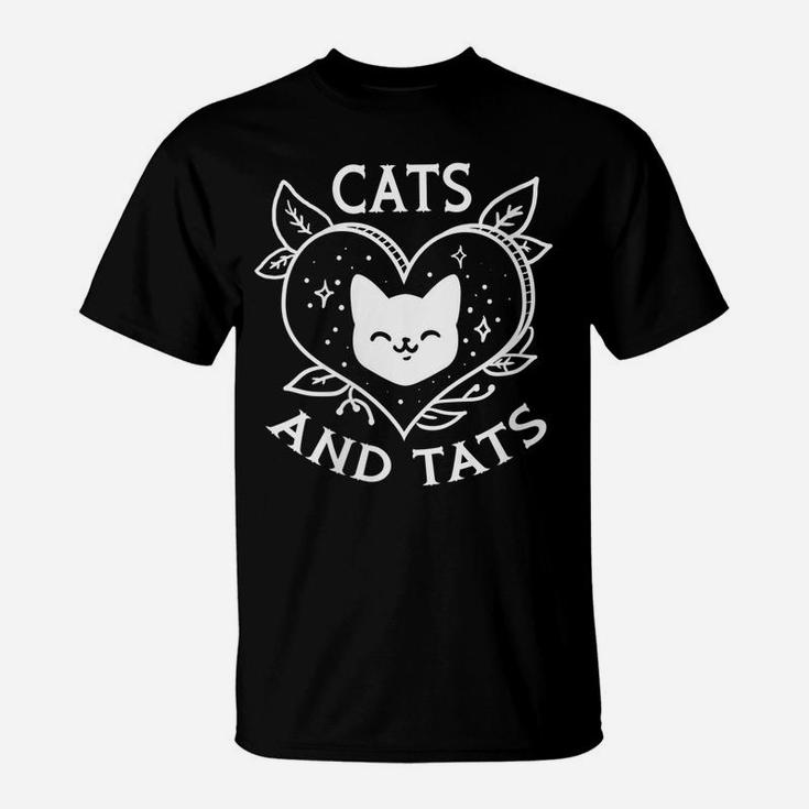 Womens Funny Cats And Tats Product - Tattoo Art Design T-Shirt