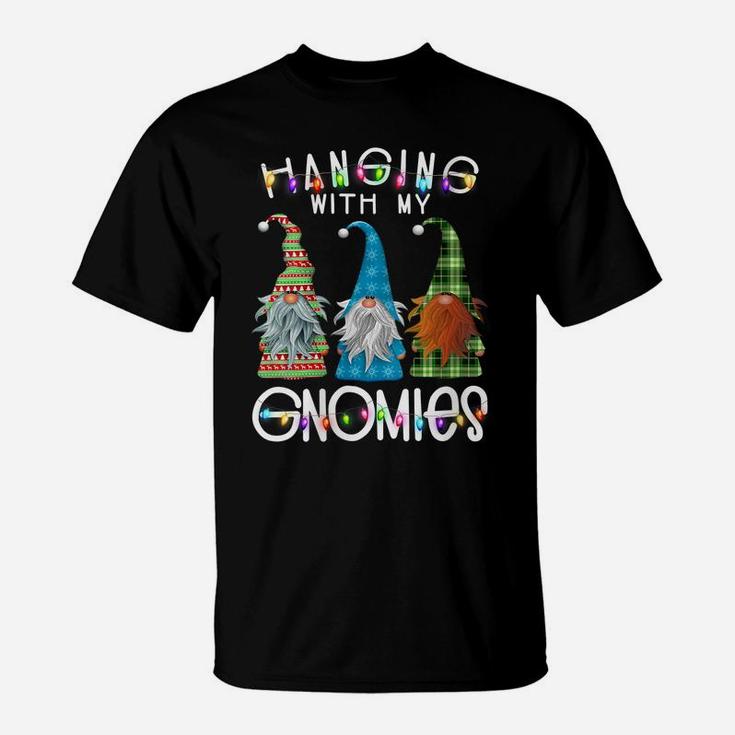 Womens Garden Gnome Pajamas Christmas - Hanging With My Gnomies T-Shirt