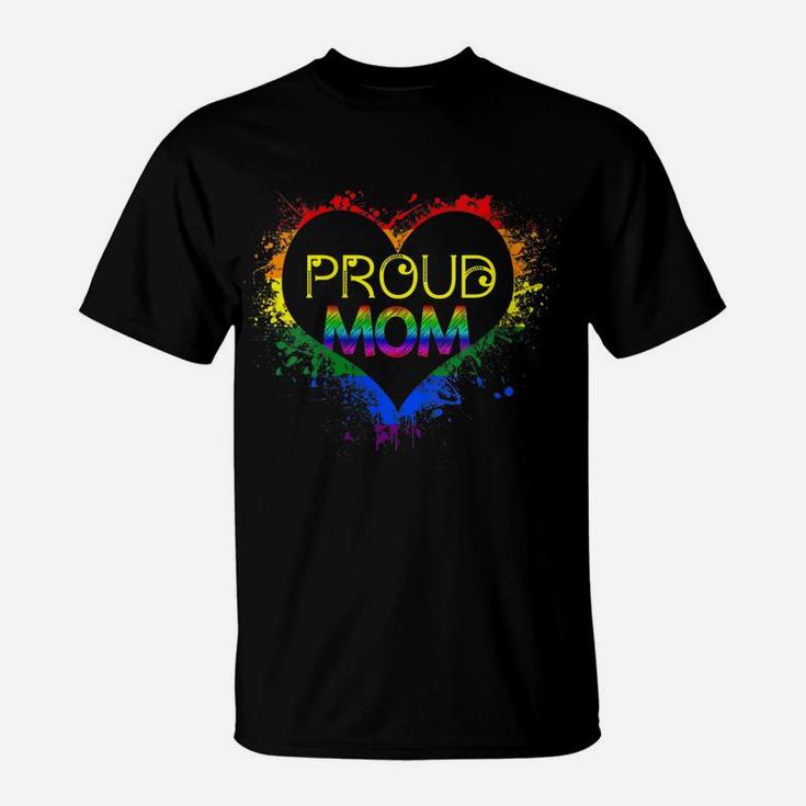Womens Gay Pride Shirt Proud Mom Lgbt Parent T-Shirt Mother's Day T-Shirt