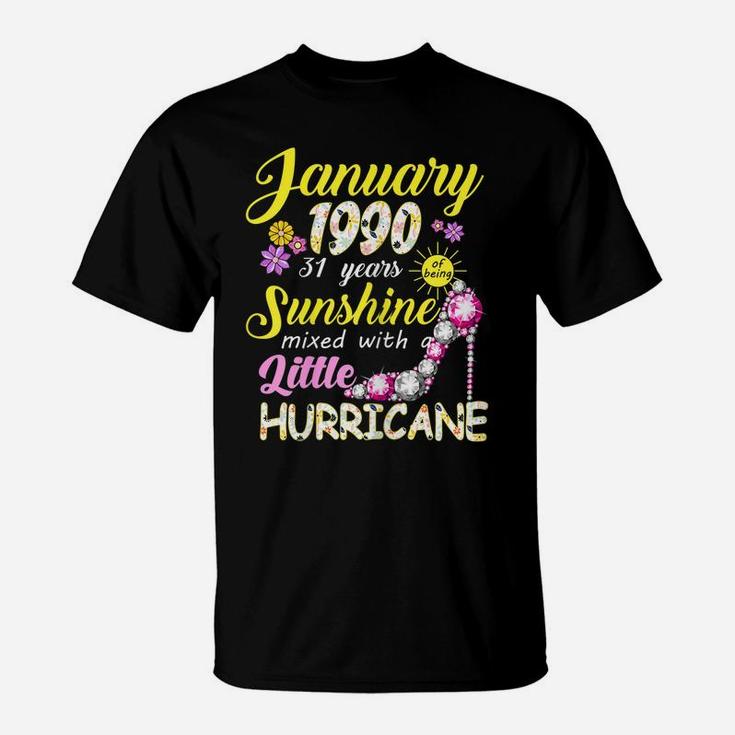 Womens January Girls 1990 Birthday Gift 31 Years Old Made In 1990 T-Shirt