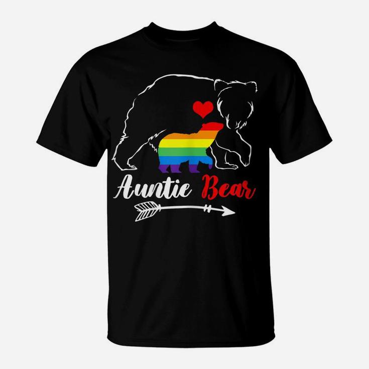 Womens Lgbt Auntie Bear Aunt Gay Pride Proud Mom Mother's Day T-Shirt
