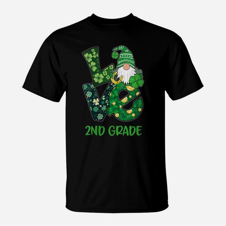 Womens Love Gnome 2Nd Grade St Patricks Day Teacher Or Student T-Shirt