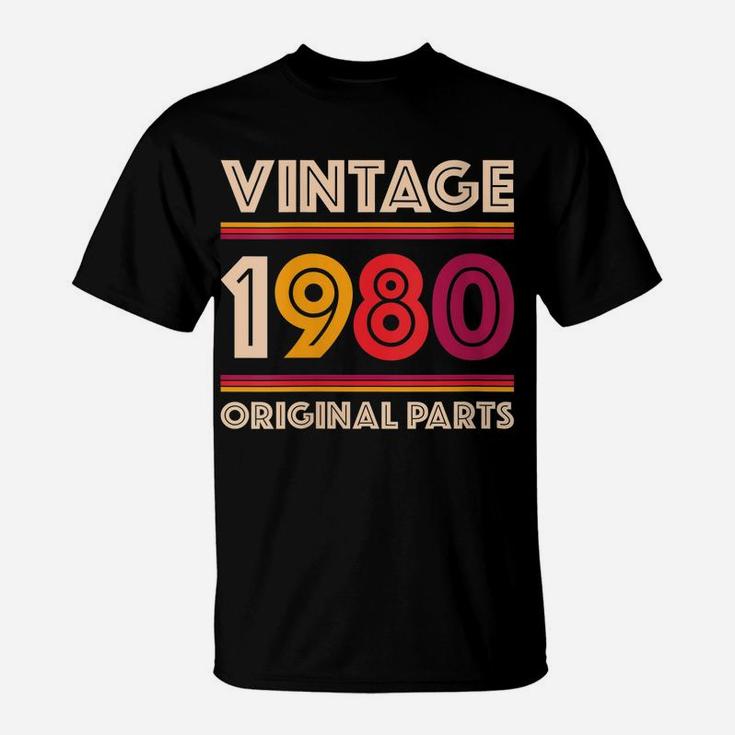Womens Made In 1980  39 Years Old Gift Vintage 39Th Birthday T-Shirt