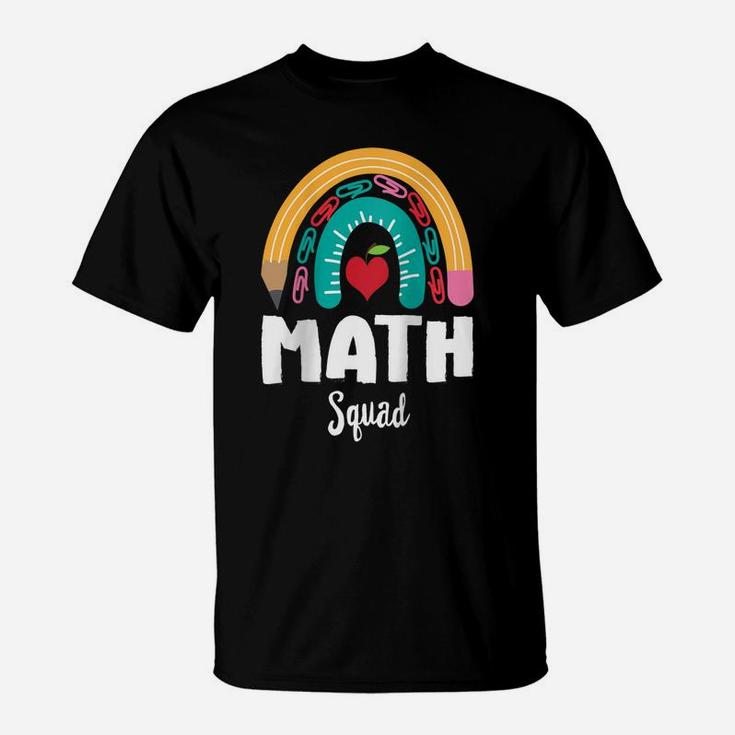 Womens Math Squad, Funny Boho Rainbow For Teachers Raglan Baseball Tee T-Shirt