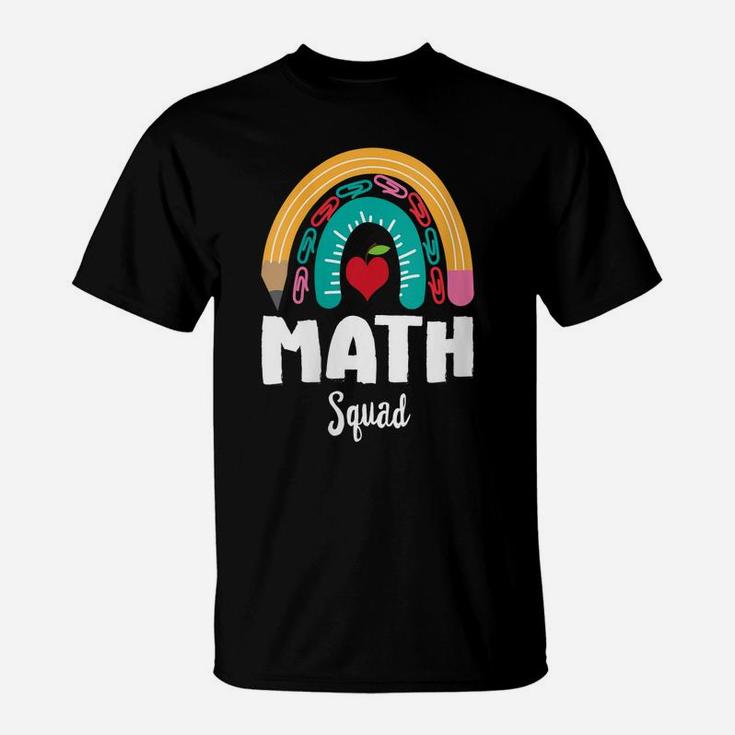 Womens Math Squad, Funny Boho Rainbow For Teachers T-Shirt