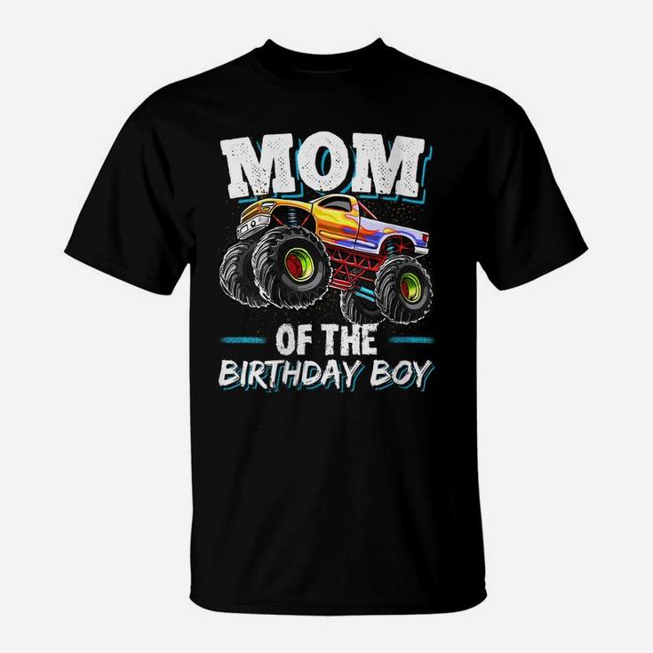 Womens Mom Of The Birthday Boy Monster Truck Birthday Novelty Gift T-Shirt