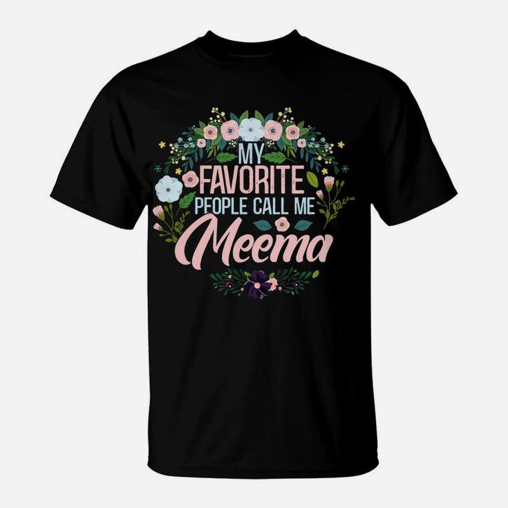 Womens My Favorite People Call Me Meema, Xmas Momgrandma T-Shirt