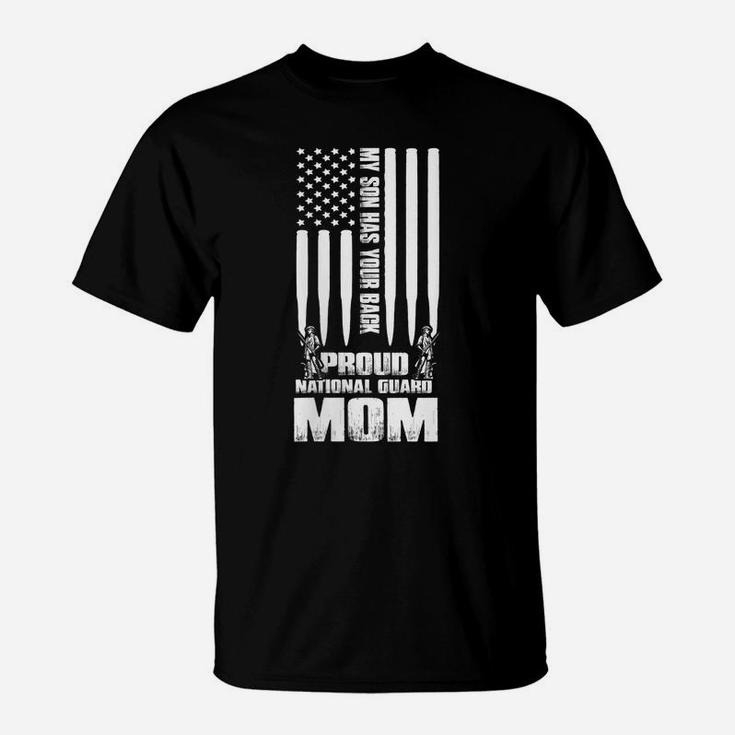 Womens My Son Has Your Back Proud National Guard Mom Army Mom T-Shirt