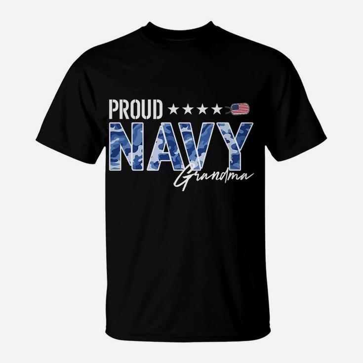 Womens Nwu Proud Navy Grandma For Grandmothers Of Sailors T-Shirt