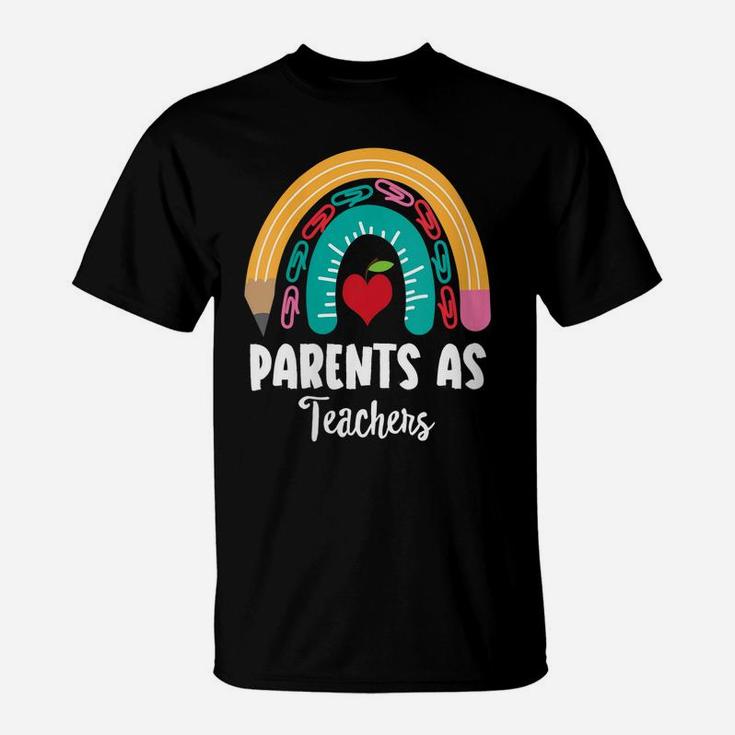 Womens Parents As Teachers, Funny Boho Rainbow For Teachers T-Shirt