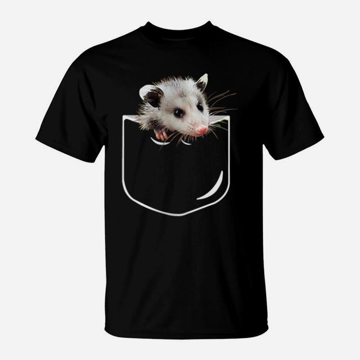 Womens Pocket Opossum Shirt, Funny Opossum In Pocket Gift T-Shirt
