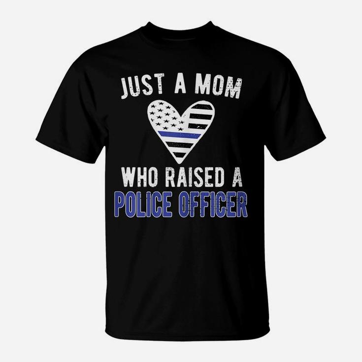 Womens Police Officer Mom | Proud Police Mom Cop Mother Blue Line T-Shirt