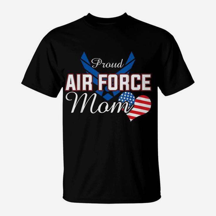 Womens Proud Air Force Mom Heart Military Family Gift Women T-Shirt