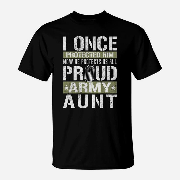 Womens Proud Army Aunt Support Military Nephew T-Shirt