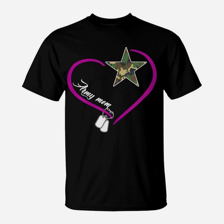 Womens Proud Army Mom - Heart Camo Star Mother Memorial Day Gift T-Shirt