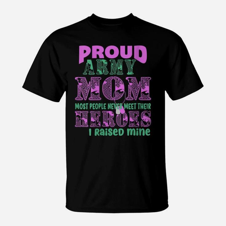 Womens Proud Army Mom Heroes Mom T-Shirt