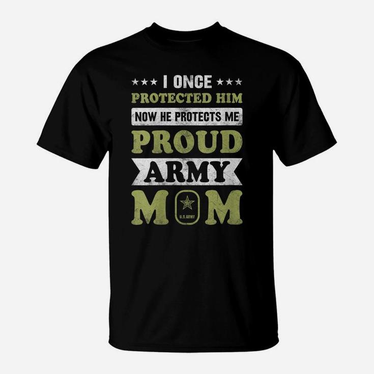 Womens Proud Army Mom Military Soldier Mama Cute Mothers Day T-Shirt